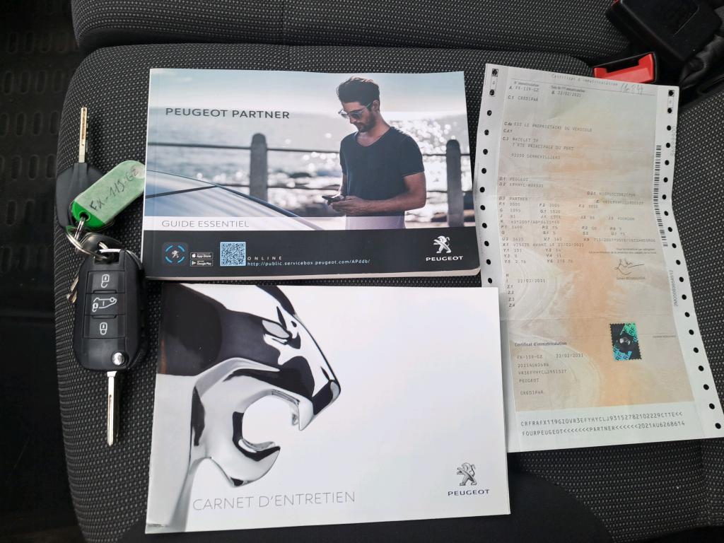 Peugeot PARTNER FOURGON STANDARD 650 KG BLUEHDI 100 S&S BVM5 PREMIUM 2021