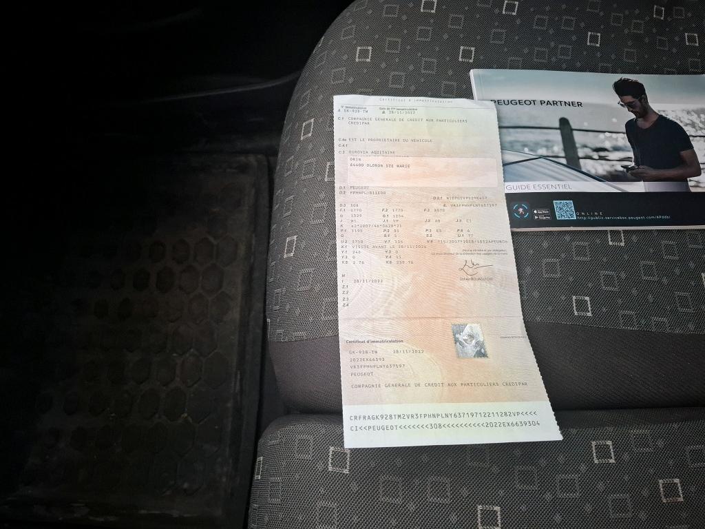 Peugeot PARTNER FOURGON STANDARD 650 KG BLUEHDI 100 S&S BVM5 PREMIUM 2019