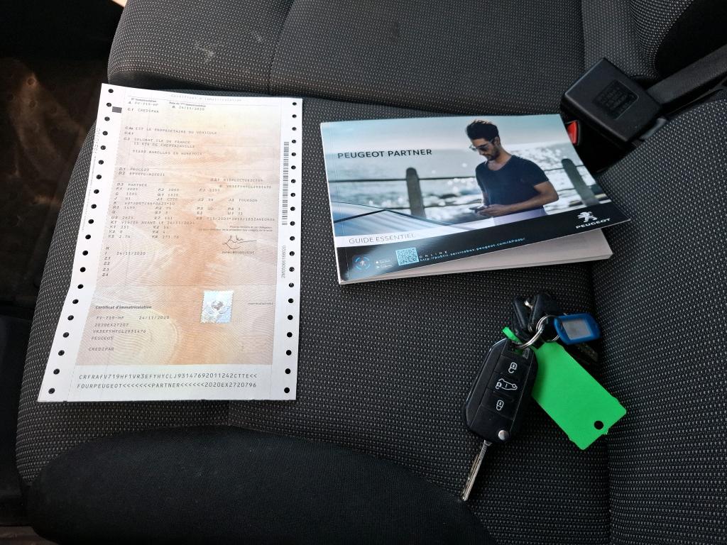 Peugeot PARTNER FOURGON STANDARD 650 KG BLUEHDI 100 S&S BVM5 ASPHALT 2020