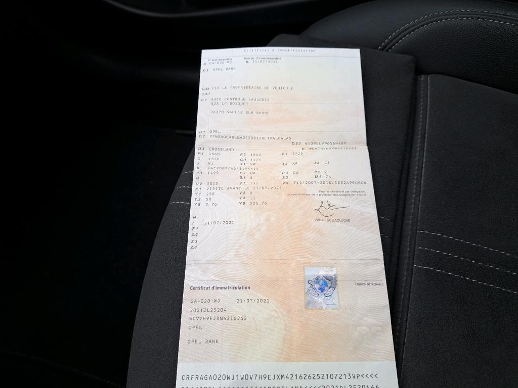 Opel Crossland 1.5 D 120 ch BVA6 Ultimate 2021