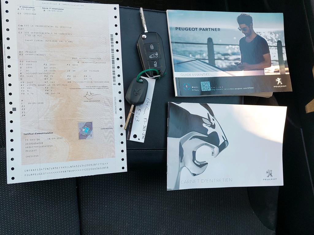 Peugeot PARTNER FOURGON STANDARD 650 KG BLUEHDI 100 S&S BVM5 PREMIUM 2020