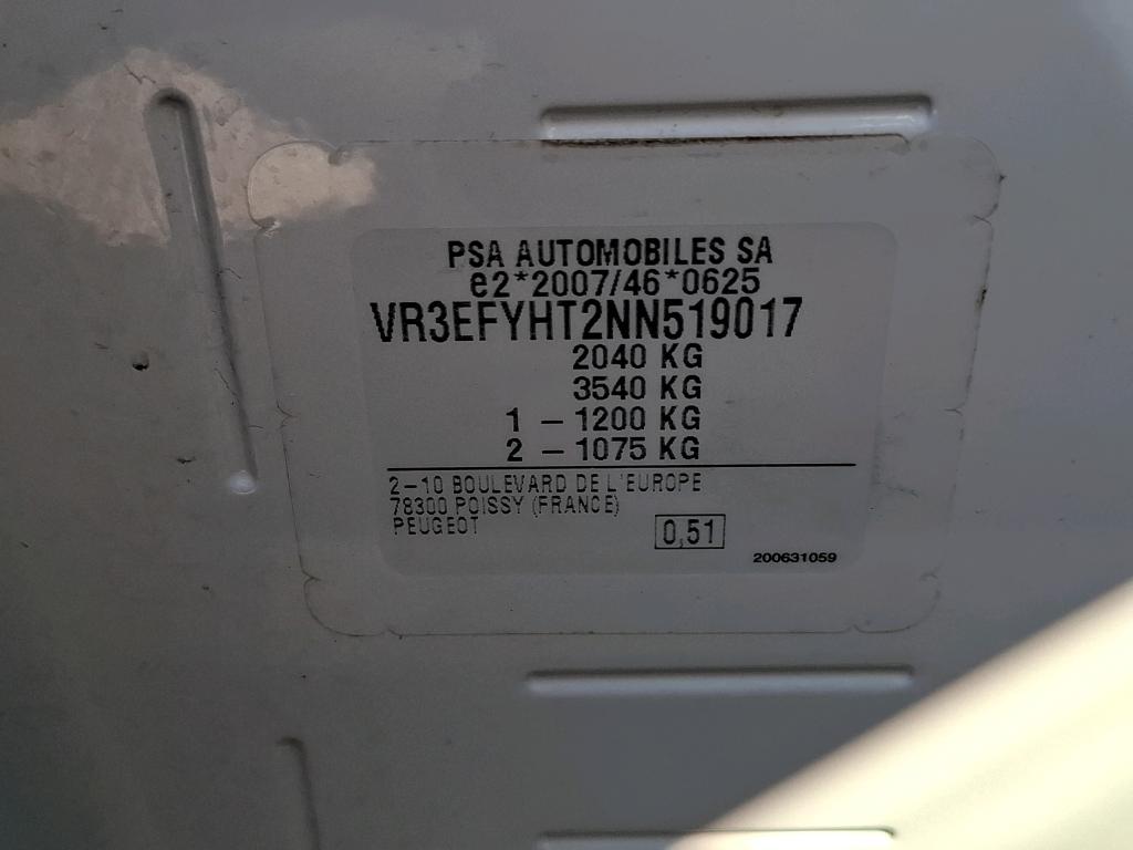 Peugeot PARTNER FOURGON STANDARD 650 KG BLUEHDI 100 S&S BVM6 ASPHALT 2022