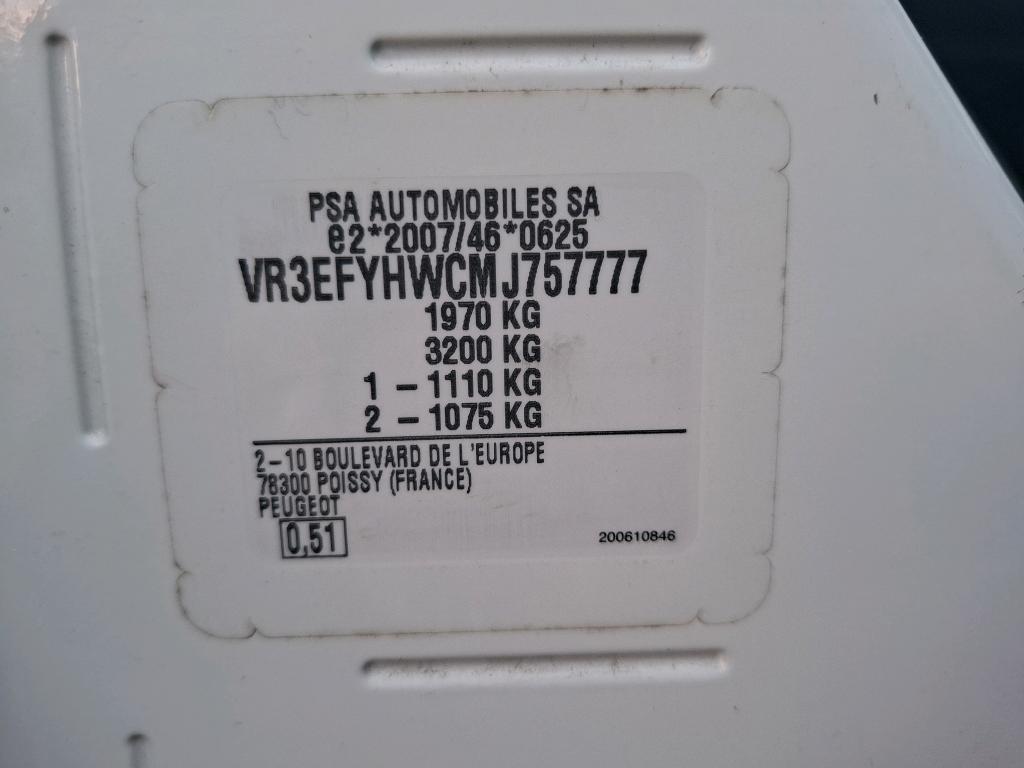 Peugeot PARTNER FOURGON STANDARD 650 KG BLUEHDI 75 BVM5 PREMIUM 2021