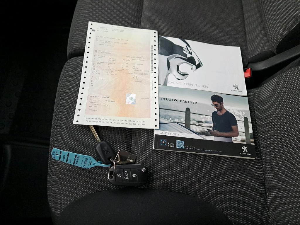 Peugeot PARTNER FOURGON STANDARD 650 KG BLUEHDI 100 S&S BVM5 PREMIUM 2020