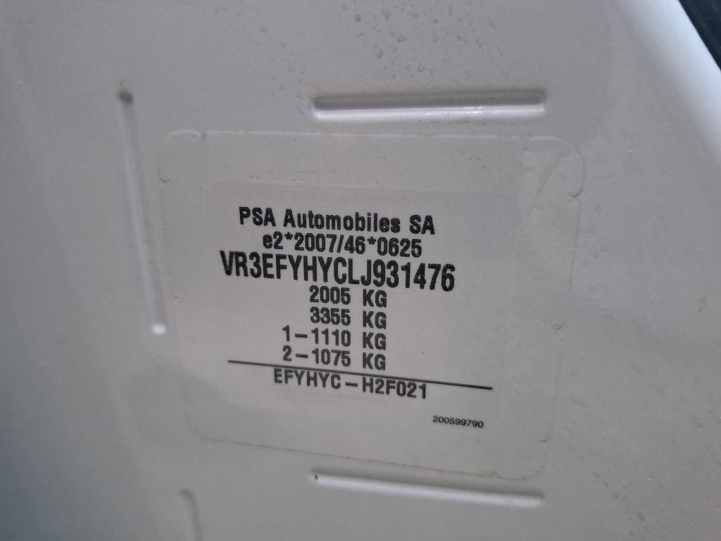 Peugeot PARTNER FOURGON STANDARD 650 KG BLUEHDI 100 S&S BVM5 ASPHALT 2020