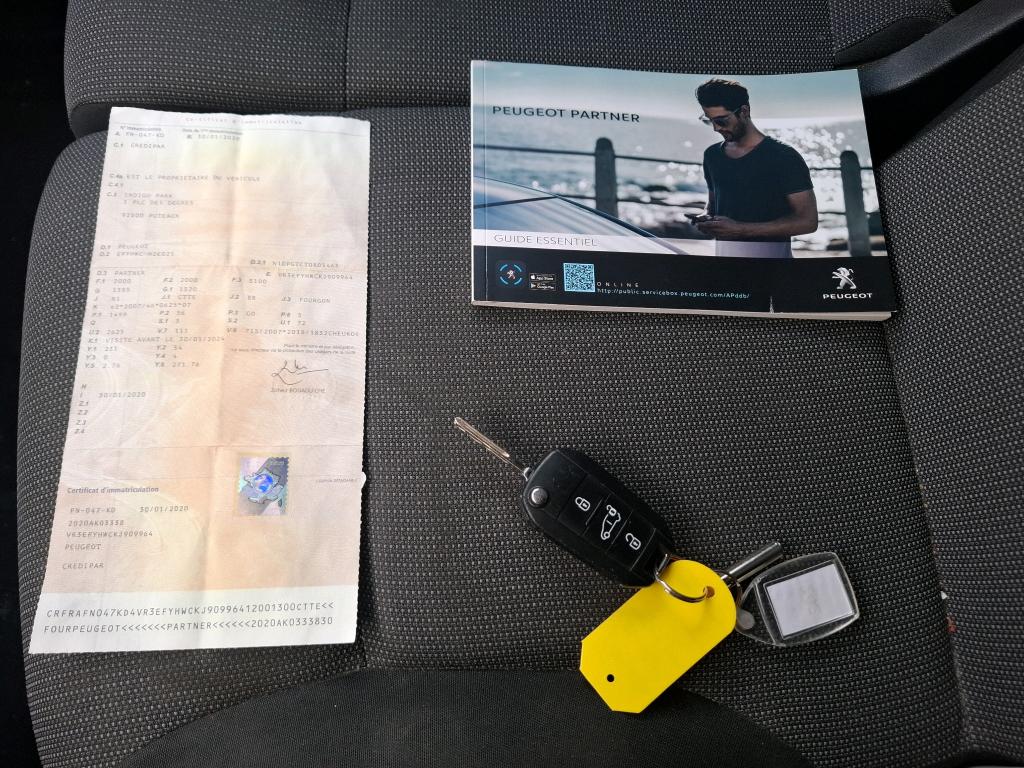 Peugeot PARTNER FOURGON STANDARD 650 KG BLUEHDI 75 BVM5 PREMIUM 2020