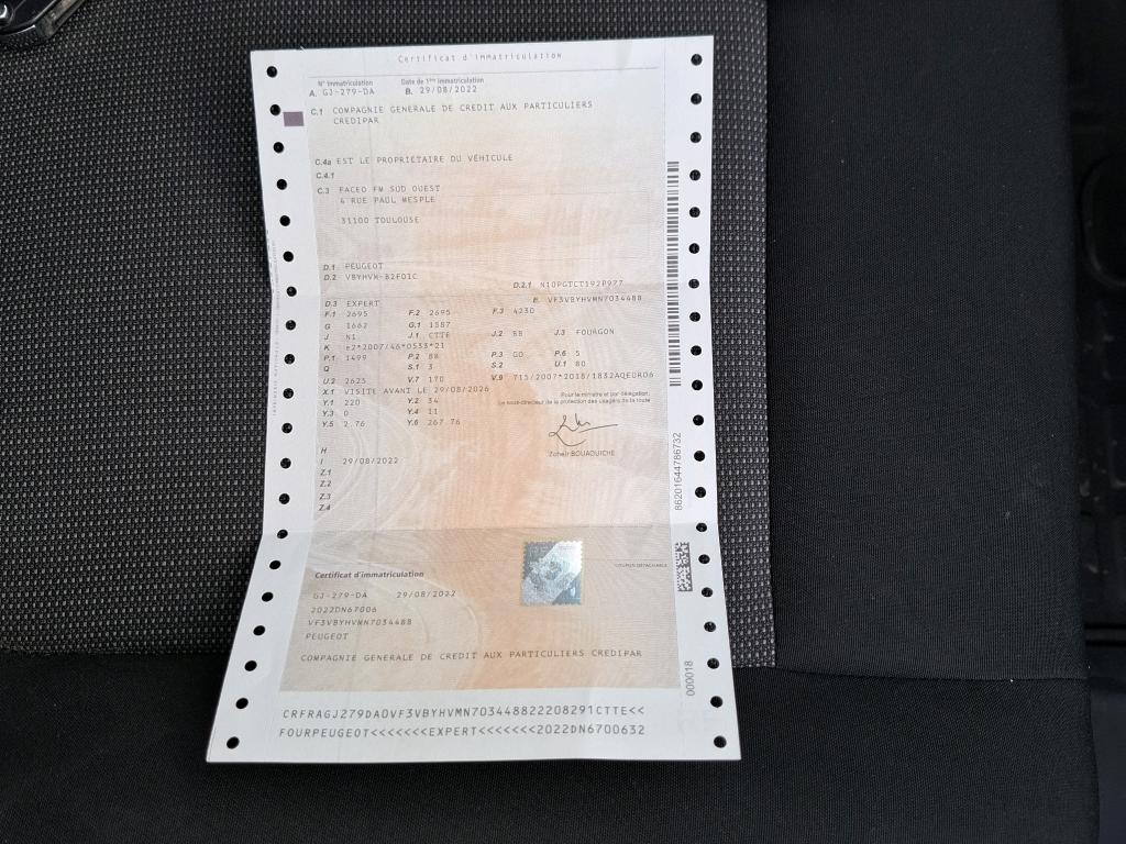 Peugeot EXPERT FGN TOLE STANDARD 1.5 BLUEHDI 120 S&S BVM6 ASPHALT 2022