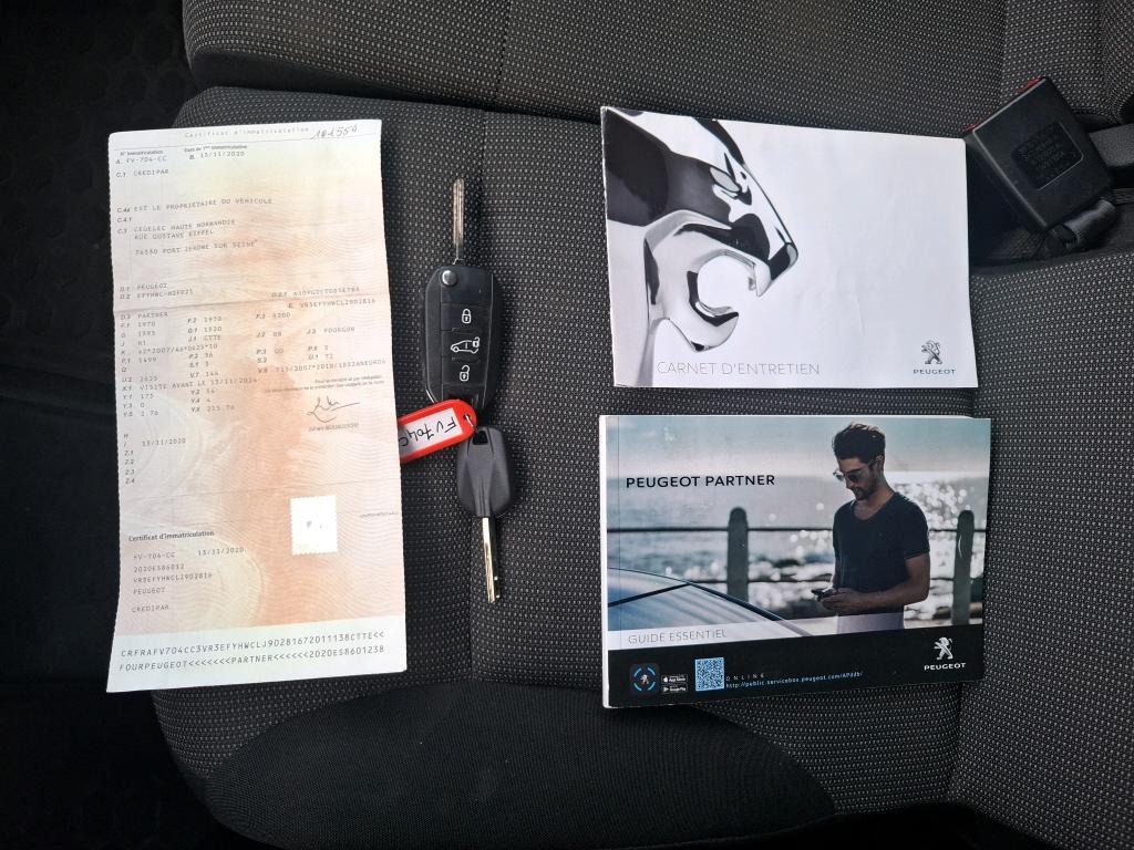 Peugeot PARTNER FOURGON STANDARD 650 KG BLUEHDI 75 BVM5 PREMIUM 2020