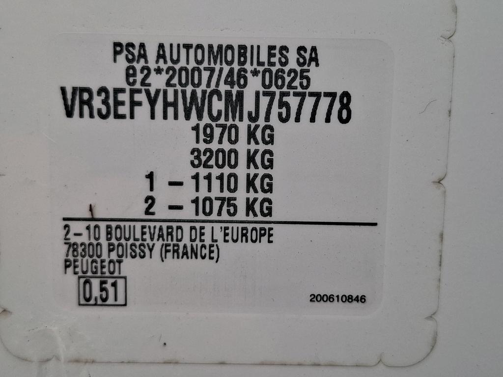 Peugeot PARTNER FOURGON STANDARD 650 KG BLUEHDI 75 BVM5 PREMIUM 2021