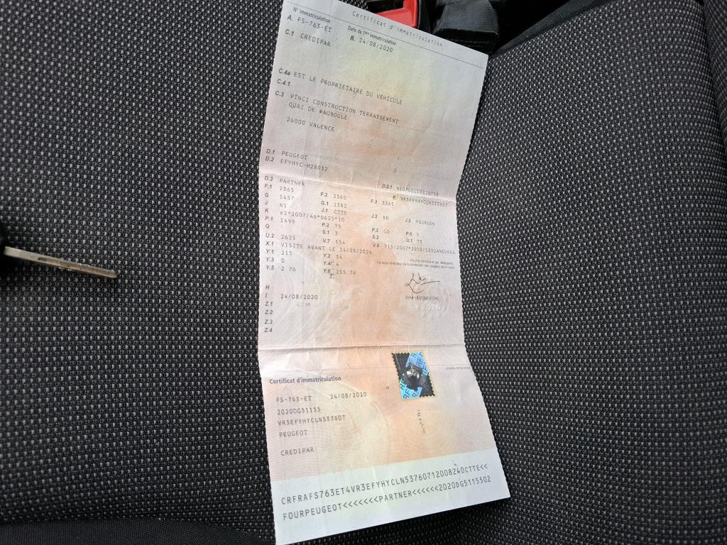 Peugeot PARTNER FOURGON STANDARD 1000 KG BLUEHDI 100 S&S BVM5 GRIP 2020