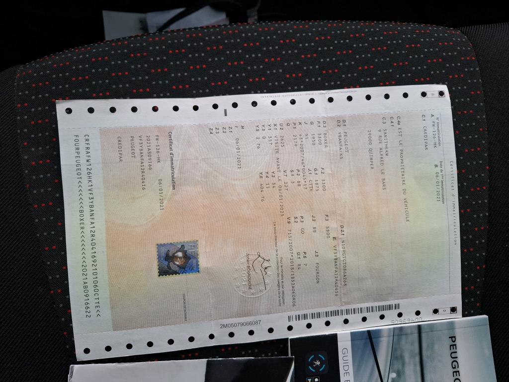 Peugeot BOXER TOLE 333 L1H1 BLUEHDI 120 S&S PRO 2021