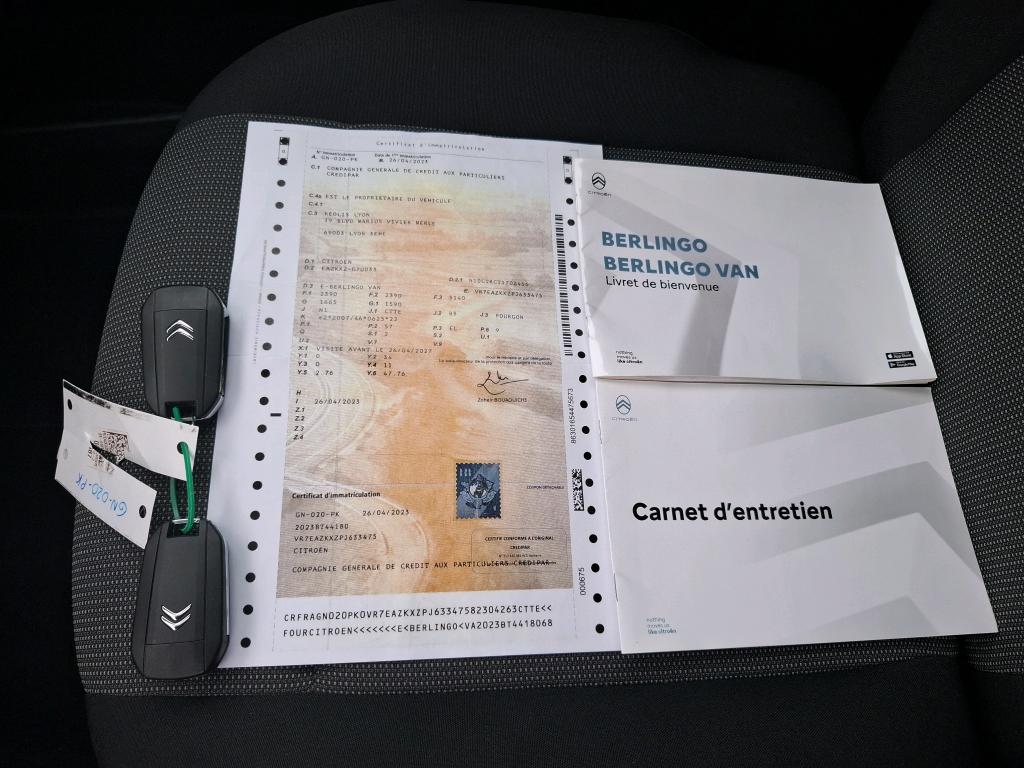 Citroen E-BERLINGO VAN M 800 100 KW (136 CH) BATTERIE 50 KWH  2023