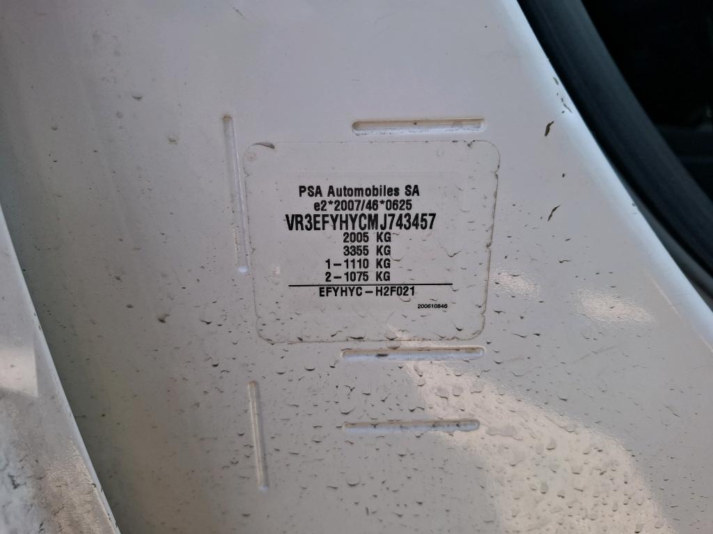 Peugeot PARTNER FOURGON STANDARD 650 KG BLUEHDI 100 S&S BVM5 PREMIUM 2021