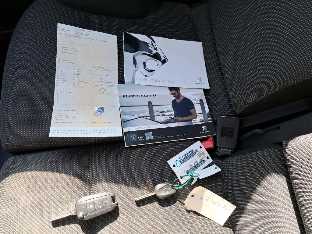Peugeot PARTNER FOURGON STANDARD 650 KG BLUEHDI 100 S&S BVM5 ASPHALT 2021