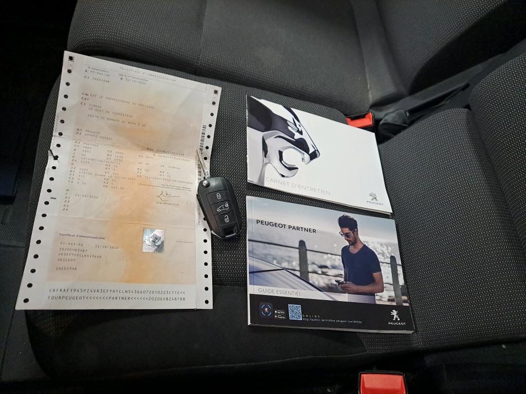 Peugeot PARTNER FOURGON STANDARD 650 KG BLUEHDI 100 S&S BVM5 PREMIUM 2020