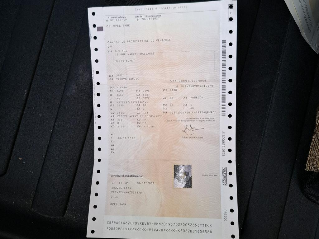 Opel VIVARO FGN L2 1.5 DIESEL 120 CH PACK BUSINESS 2022