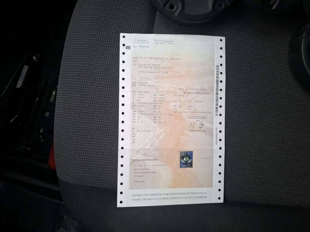 Citroen BERLINGO VAN M 650 BLUEHDI 75 BVM5 CLUB 2019