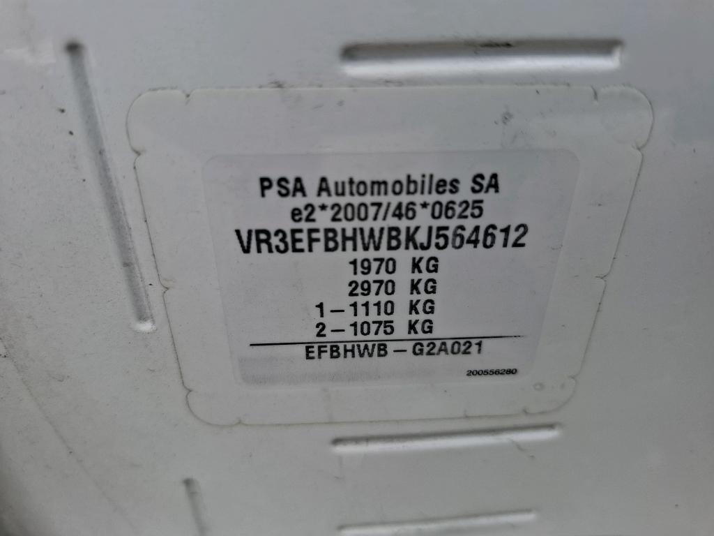 Peugeot PARTNER FOURGON STANDARD 650 KG BLUEHDI 75 BVM5 PREMIUM 2019