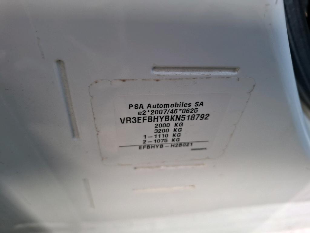 Peugeot PARTNER FOURGON STANDARD 650 KG BLUEHDI 100 S&S BVM5 PREMIUM 2019