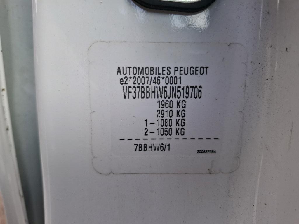 Peugeot PARTNER FOURGON STANDARD 1.6 BLUEHDI 75 BVM5 PREMIUM 2018