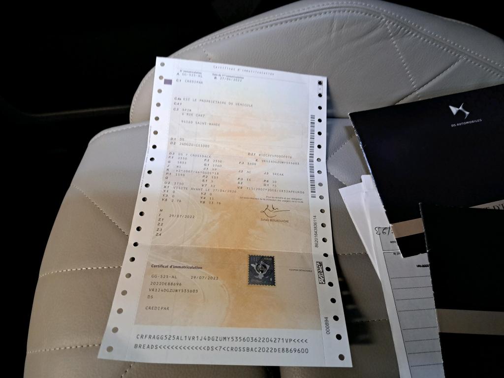 DS DS7 Crossback Hybride E-Tense 225 EAT8 Ligne Noire 2022