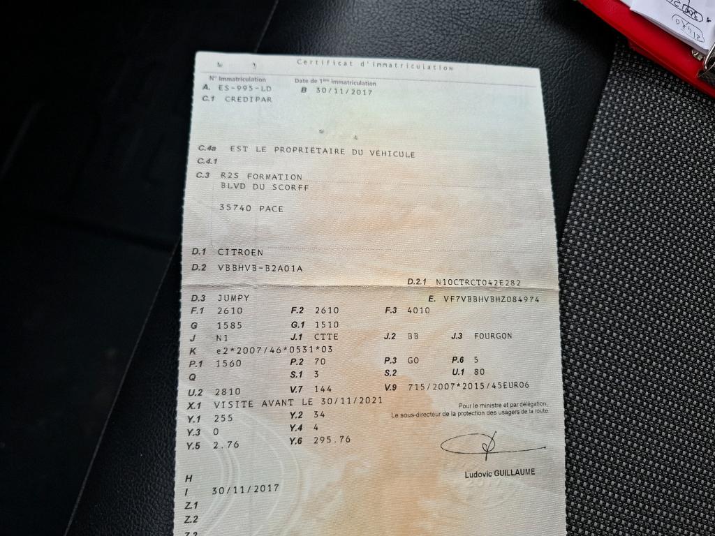 Citroen JUMPY FGN XS BLUEHDI 95 BVM5 BUSINESS 2017