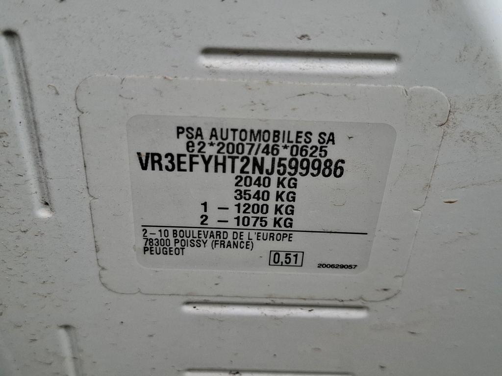 Peugeot PARTNER FOURGON STANDARD 650 KG BLUEHDI 100 S&S BVM6 ASPHALT 2022