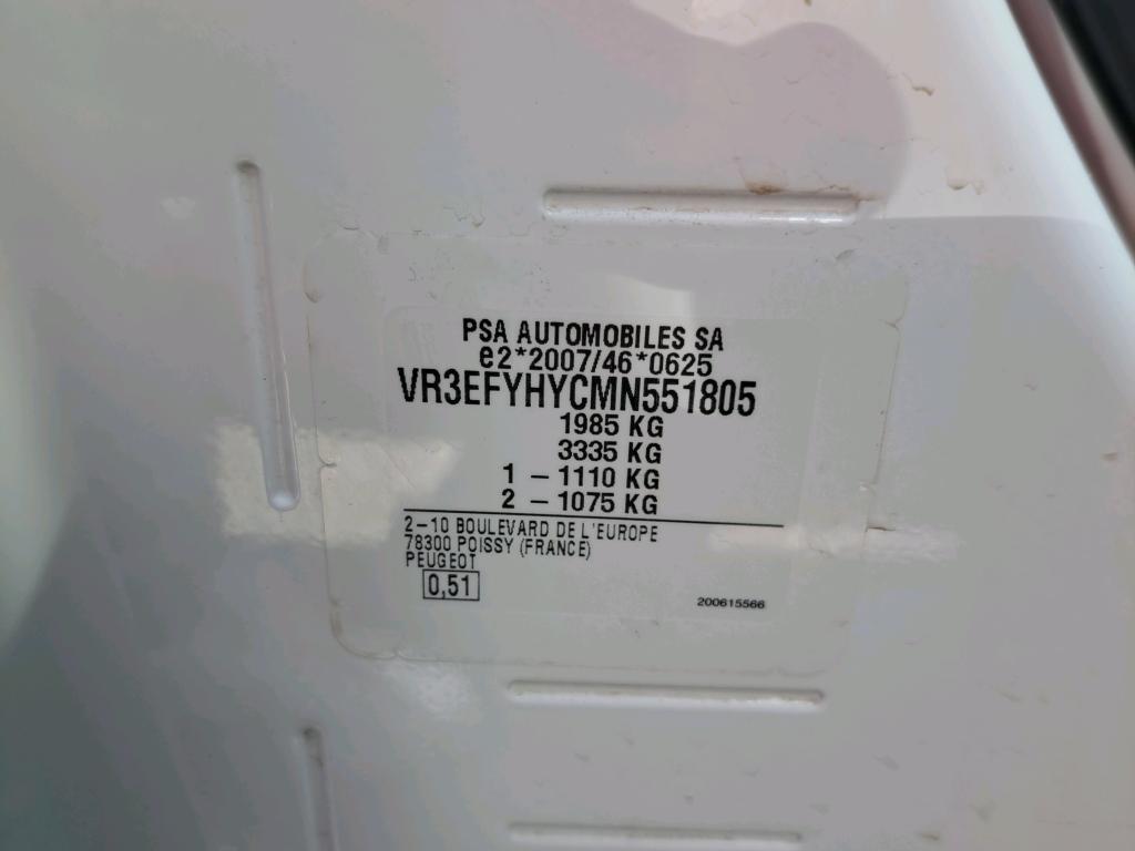 Peugeot PARTNER FOURGON STANDARD 650 KG BLUEHDI 100 S&S BVM5 ASPHALT 2021