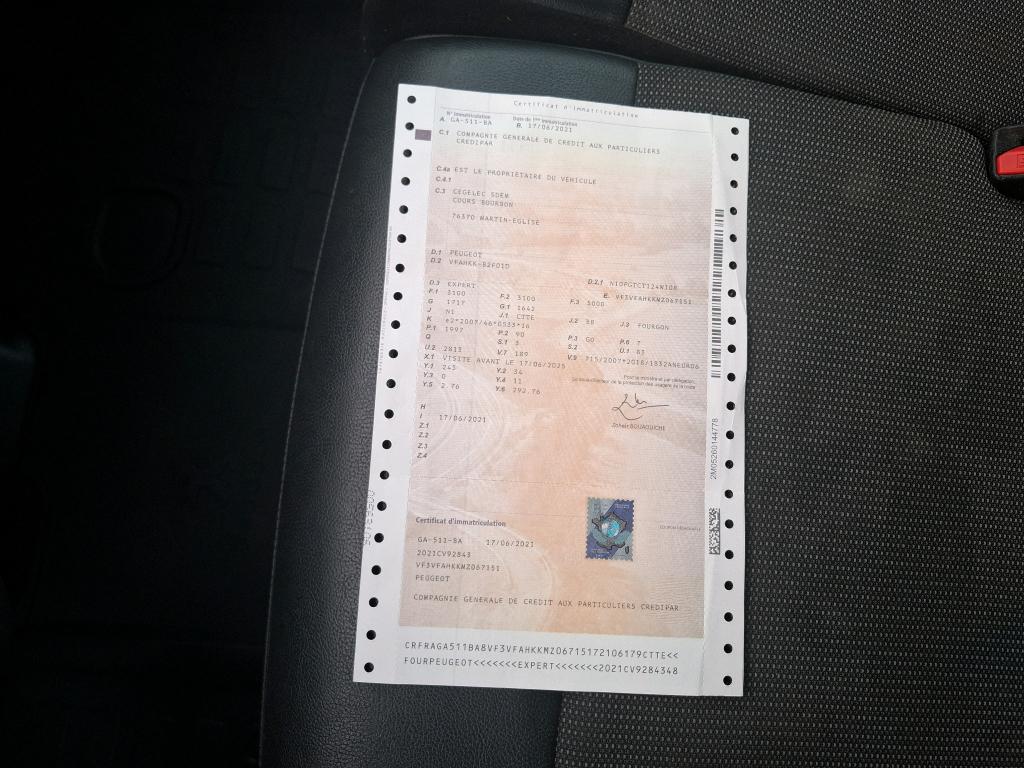 Peugeot EXPERT FGN TOLE STANDARD 2.0 BLUEHDI 120 S&S BVM6 ASPHALT 2021