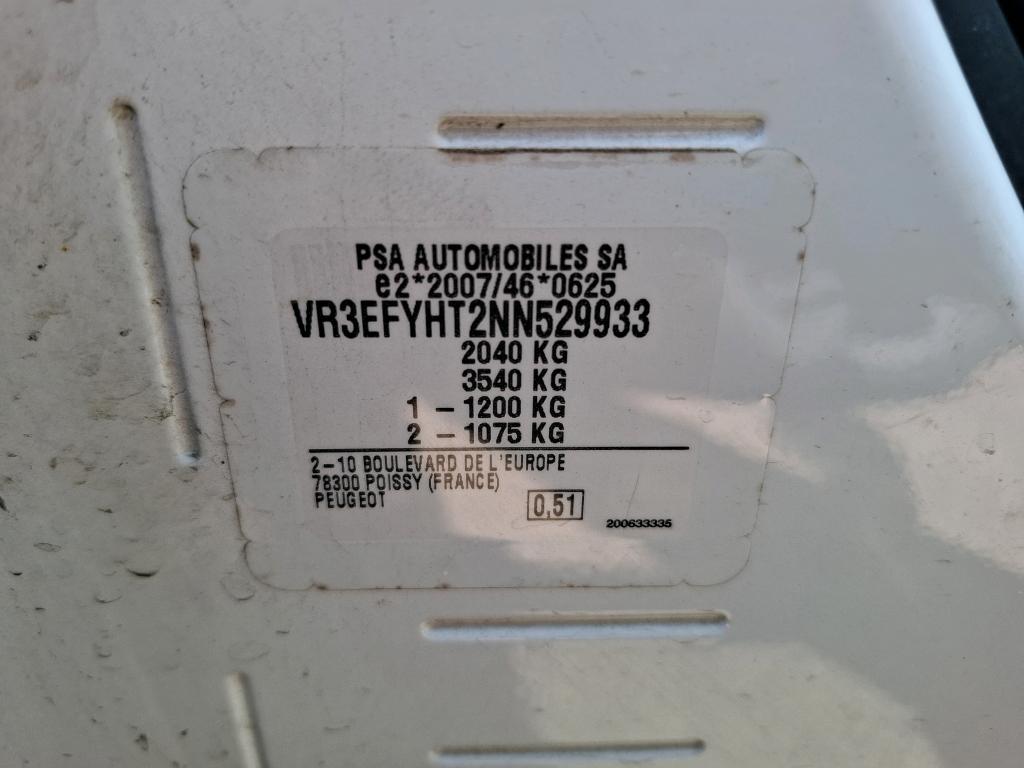 Peugeot PARTNER FOURGON STANDARD 650 KG BLUEHDI 100 S&S BVM6 ASPHALT 2022