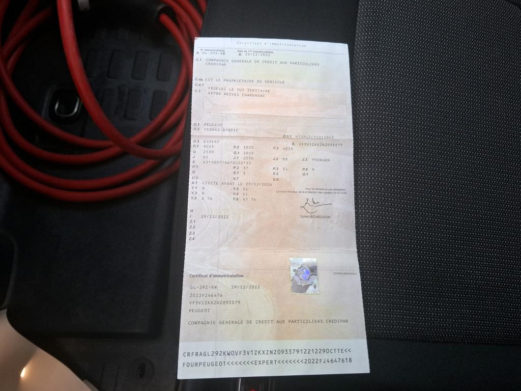 Peugeot EXPERT FGN TOLE M ELECTRIQUE 75KWH 136CH 2022