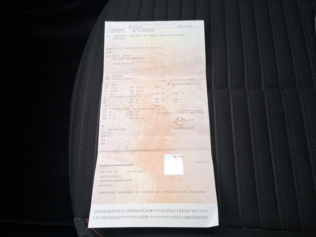 Peugeot 208 Electrique 50 kWh 136ch Active Business 2021