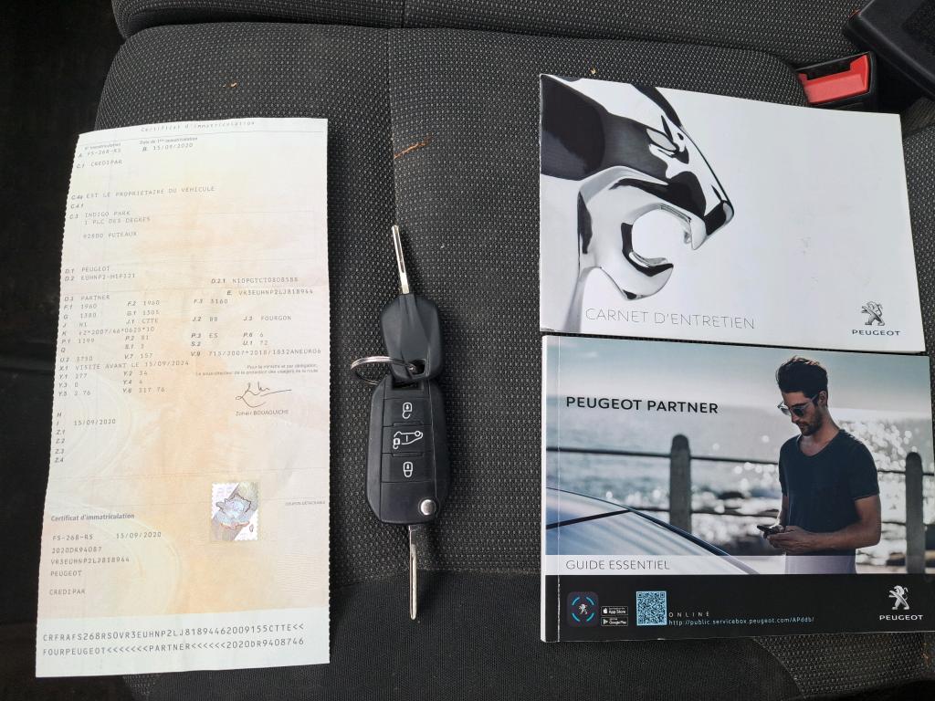 Peugeot PARTNER FOURGON STANDARD 650 KG PURETECH 110 S&S BVM6 PREMIUM 2020