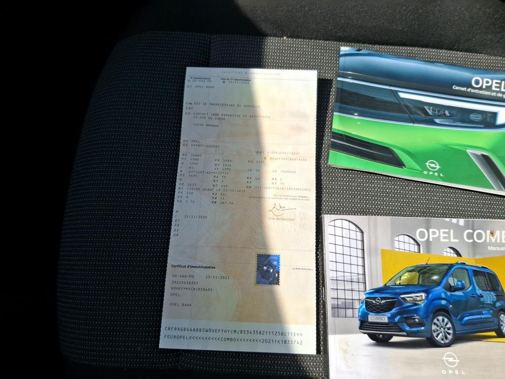 Opel COMBO CARGO 1.5 100 CH S/S L1H1 BVM6 STANDARD PACK CLIM 2021