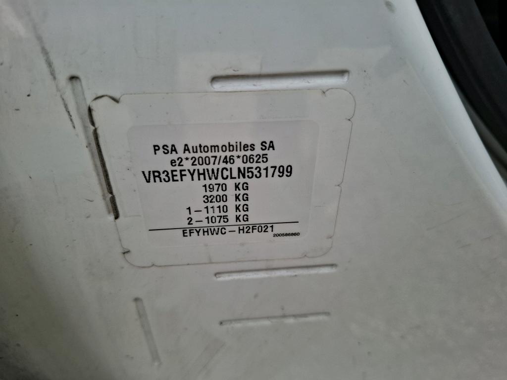 Peugeot PARTNER FOURGON STANDARD 650 KG BLUEHDI 75 BVM5 PREMIUM 2020