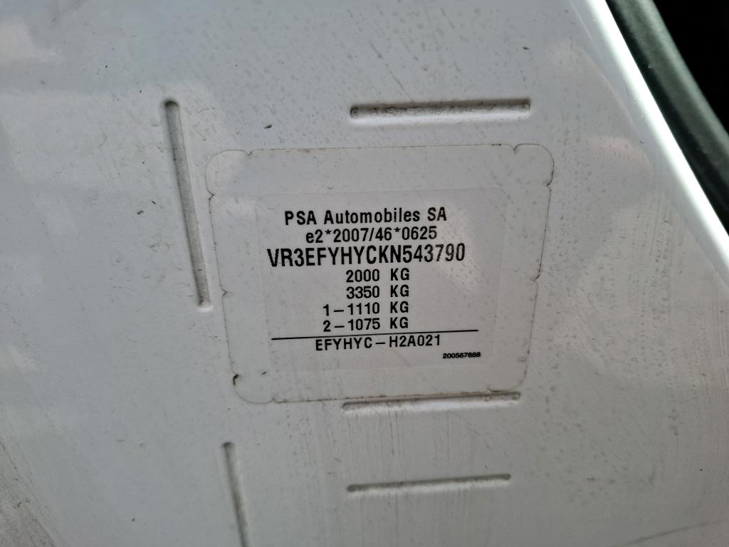 Peugeot PARTNER FOURGON STANDARD 650 KG BLUEHDI 100 BVM5 PREMIUM 2019