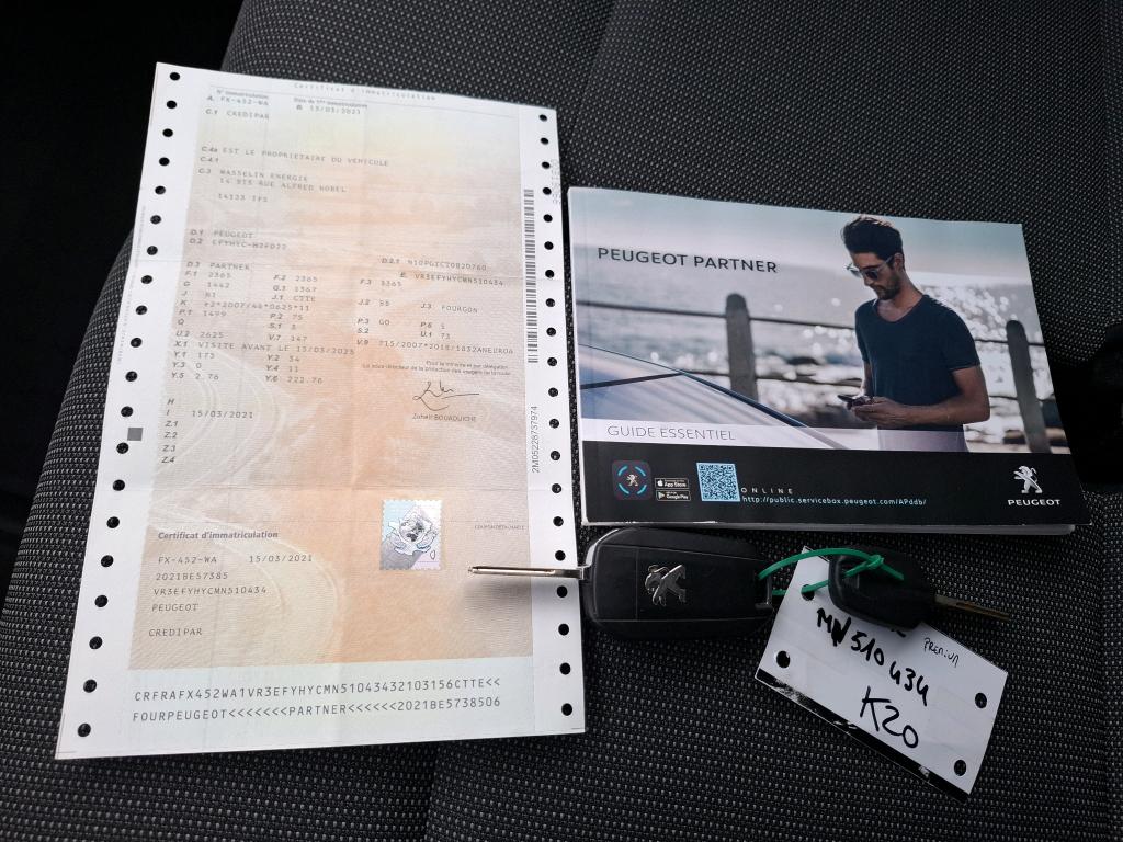 Peugeot PARTNER FOURGON STANDARD 1000 KG BLUEHDI 100 S&S BVM5 PREMIUM 2021