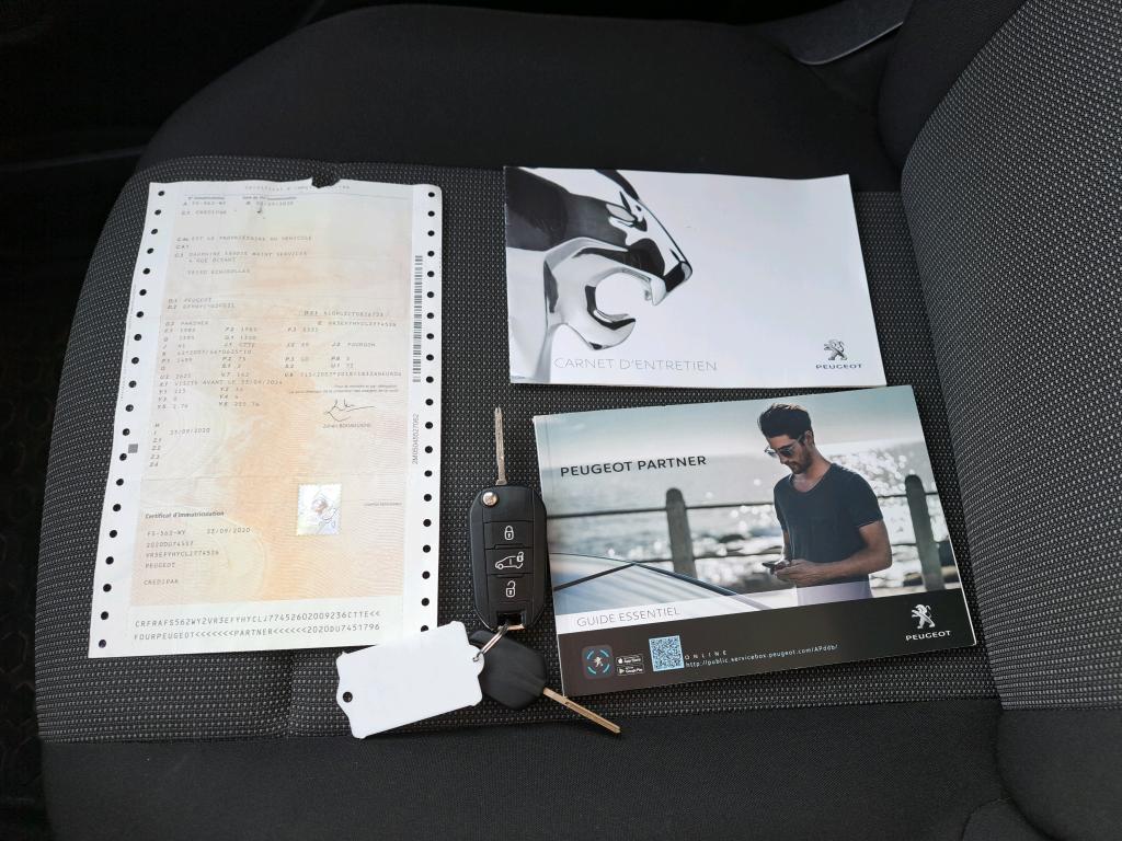 Peugeot PARTNER FOURGON STANDARD 650 KG BLUEHDI 100 S&S BVM5 PREMIUM 2020