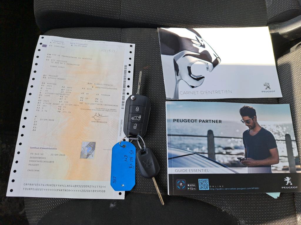 Peugeot PARTNER FOURGON STANDARD 650 KG BLUEHDI 100 S&S BVM5 PREMIUM 2020