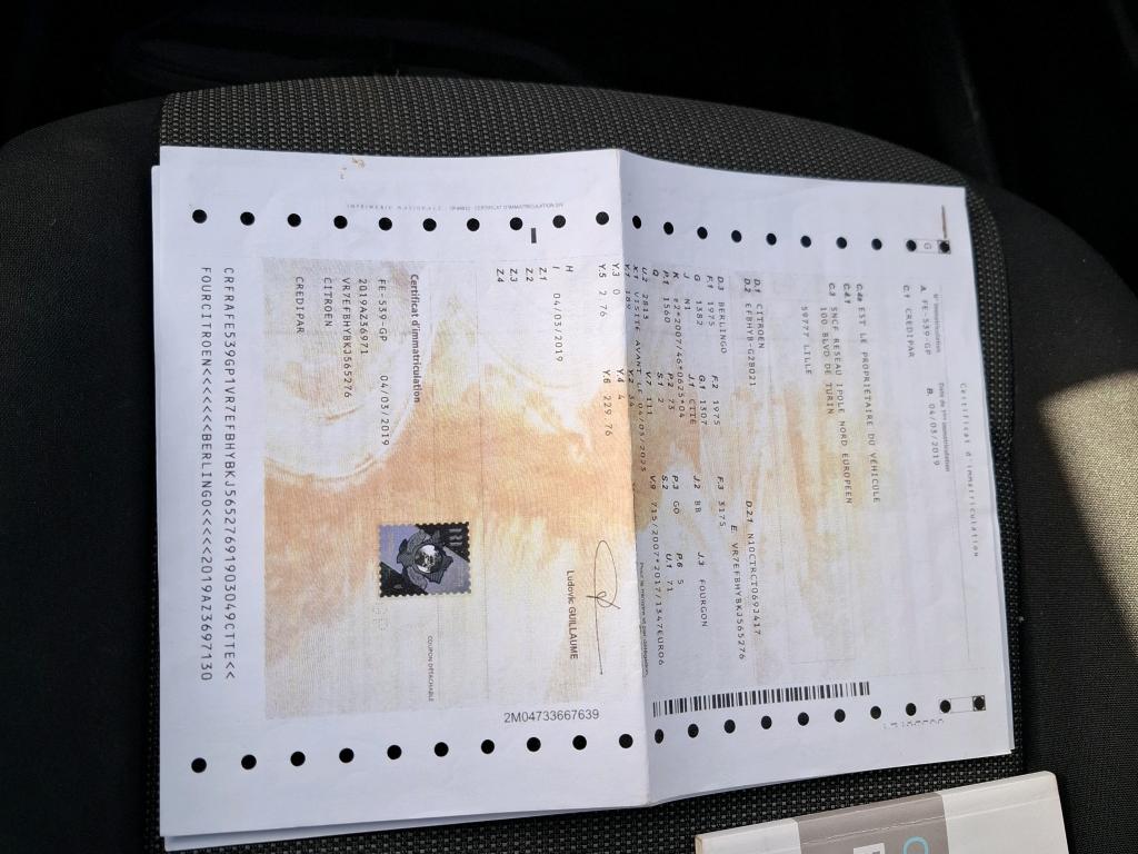 Citroen BERLINGO VAN M 650 BLUEHDI 100 S&S CLUB 2019