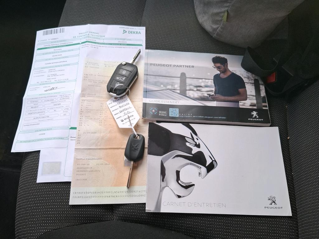 Peugeot PARTNER FOURGON STANDARD 650 KG BLUEHDI 100 S&S BVM5 PREMIUM 2020