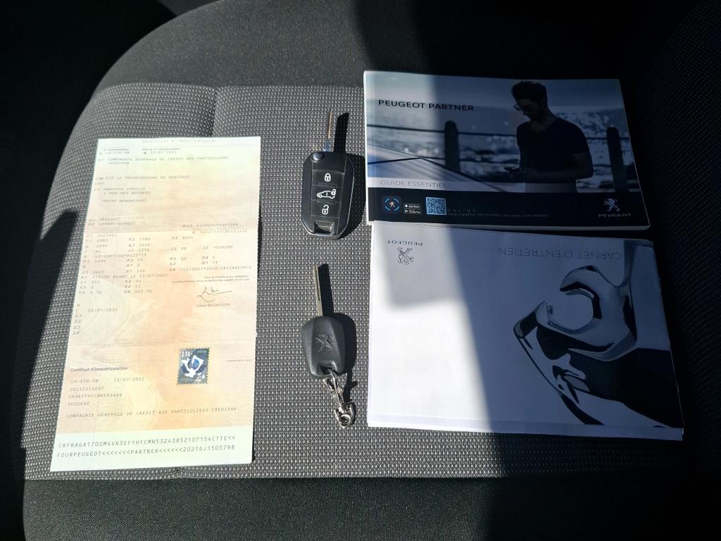 Peugeot PARTNER FOURGON STANDARD 650 KG BLUEHDI 100 S&S BVM5 PRO 2021