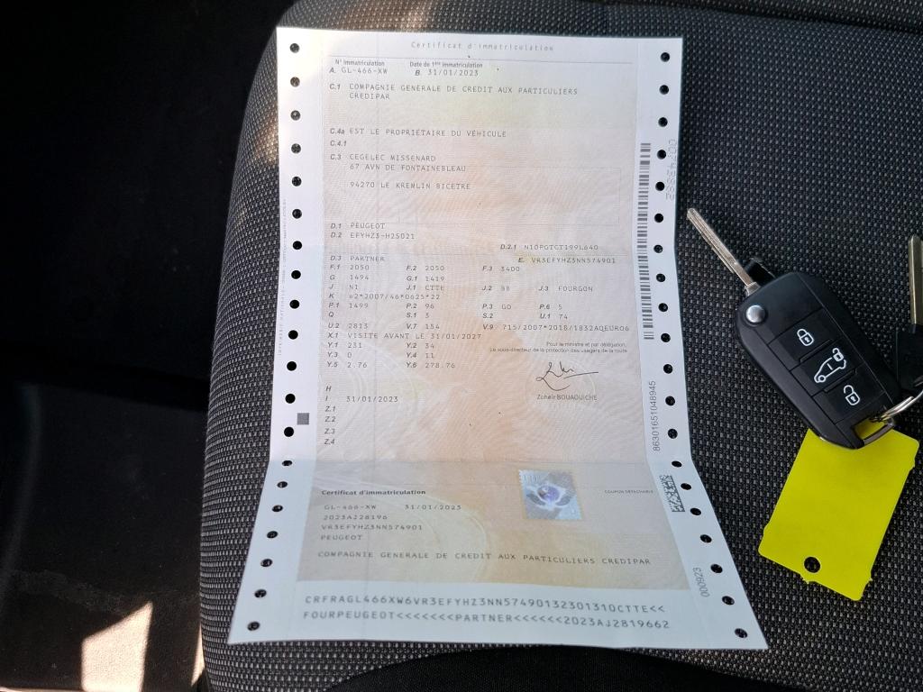 Peugeot PARTNER FOURGON M 650 KG BLUEHDI 130 S&S EAT8  2023