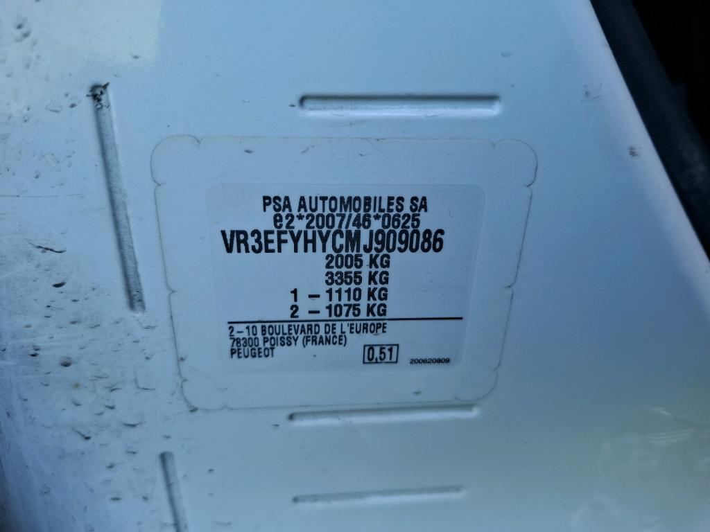 Peugeot PARTNER FOURGON STANDARD 650 KG BLUEHDI 100 S&S BVM5 ASPHALT 2021
