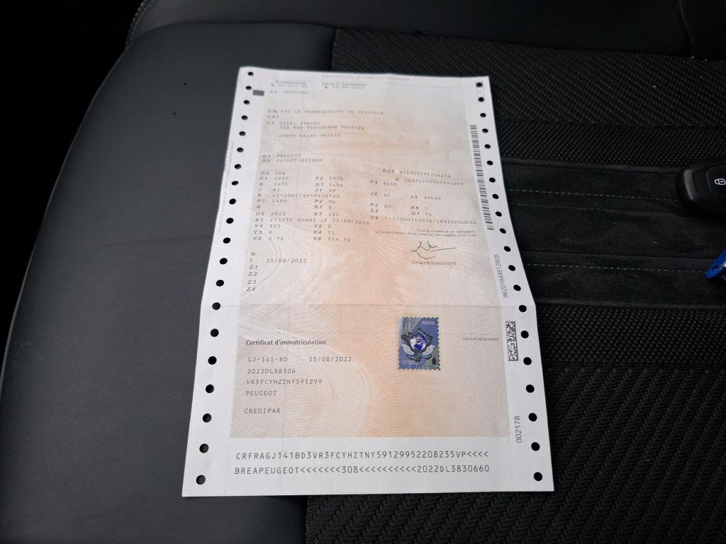 Peugeot 308 SW BlueHDi 130ch S&S EAT8 GT Pack 2022