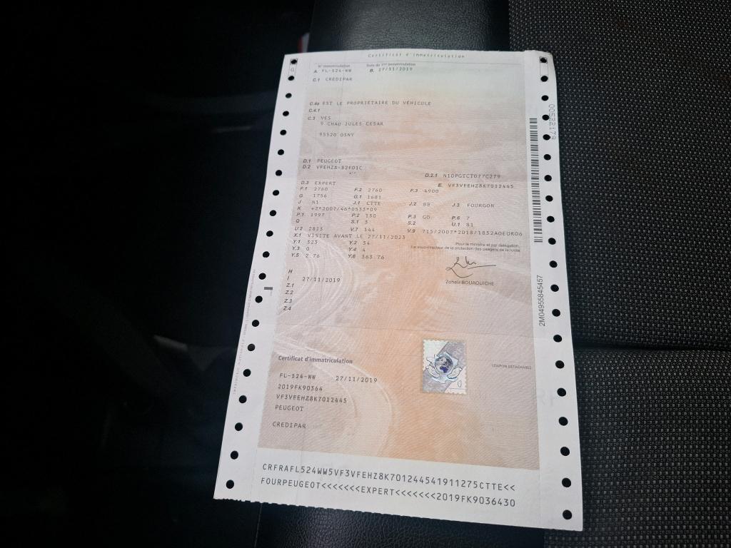 Peugeot EXPERT FGN TOLE STANDARD BLUEHDI 180 S&S EAT8 PREMIUM 2019