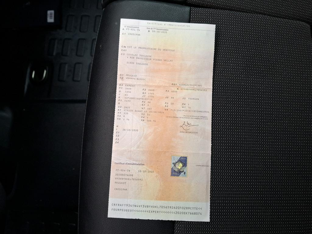 Peugeot EXPERT FGN TOLE STANDARD 1.5 BLUEHDI 120 S&S BVM6 ASPHALT 2020