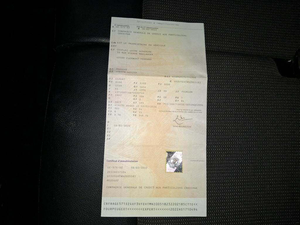 Peugeot EXPERT FGN TOLE STANDARD BLUEHDI 145 S&S BVM6 ASPHALT 2022