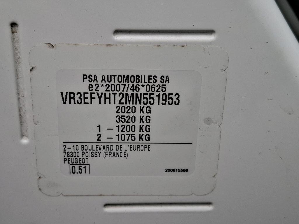 Peugeot PARTNER FOURGON STANDARD 650 KG BLUEHDI 100 S&S BVM5 PREMIUM 2021