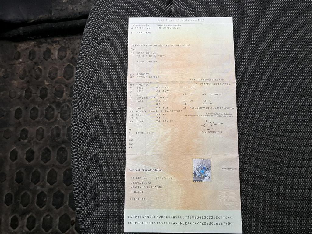 Peugeot PARTNER CA BLUEHDI 100 S&S BVM5 2020